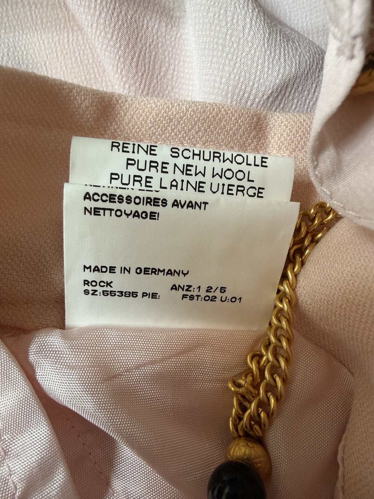 Vintage ARA Germany Couture Inspired 2-Pc Blush Pink Wool Skirt Suit