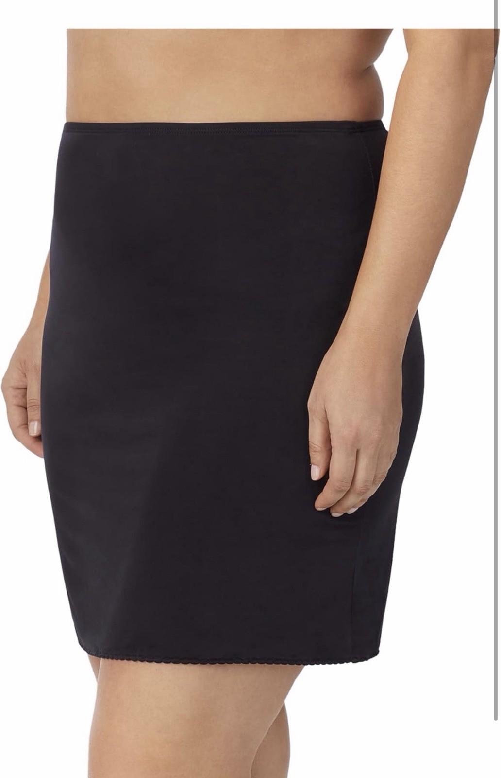 Jones NY Women&rsquo;s Half Slip Black Large secure fit waistband microfiber