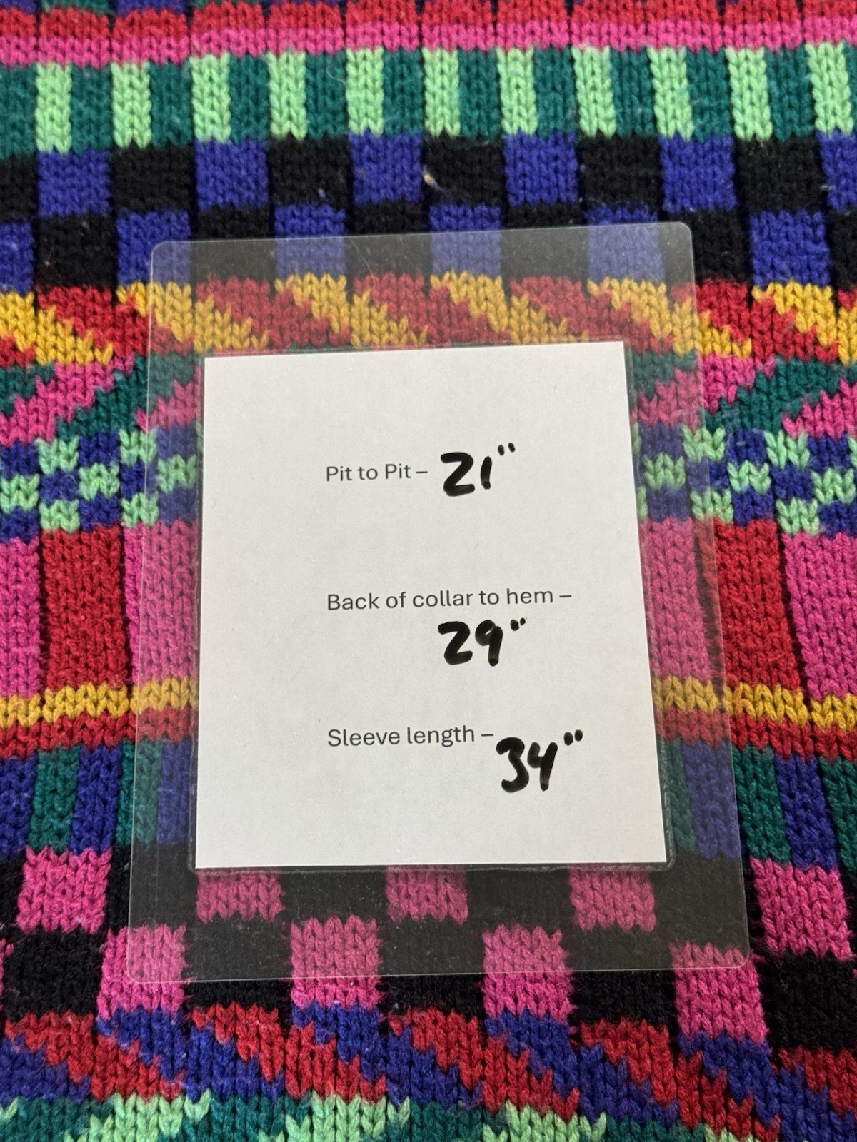 Vintage Geometric Knit Pullover Coogi-Like Sweater Vibrant Colorful