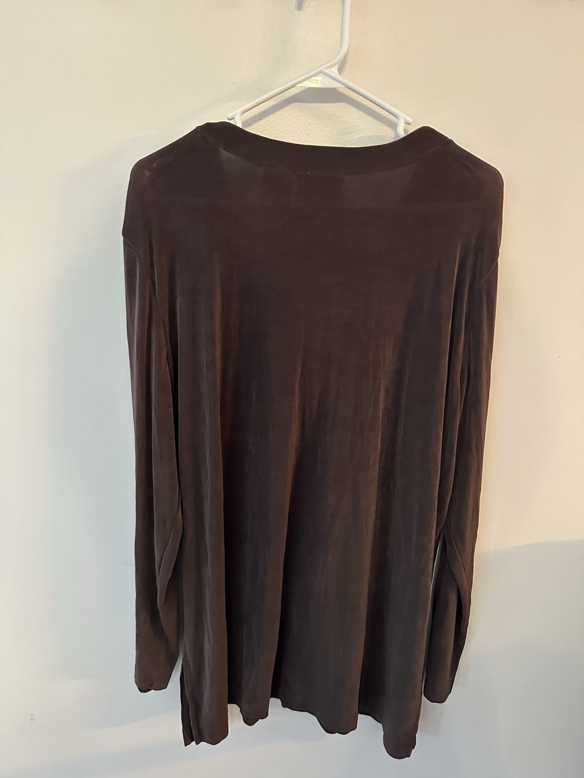 Brown Twinset Buttoned Tunic Top W/Tank Jersey Knit By UNITS Vintage Size 2X