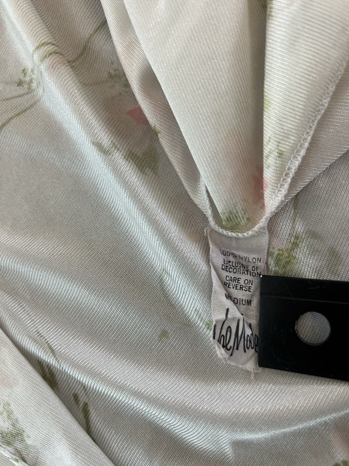 Vintage Voe Mode Nightgown Pink Floral Sz M Lace Trim Sleepwear House Dress
