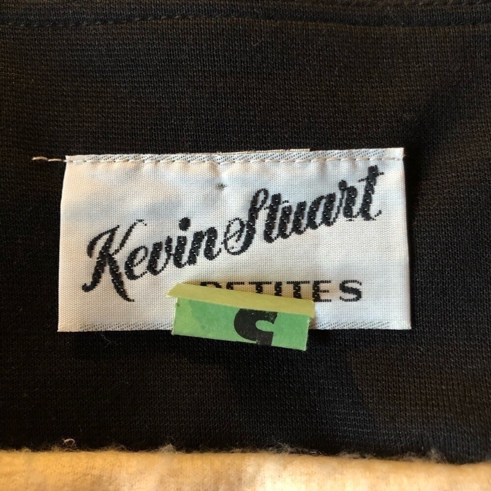 Vintage Kevin Stuart Petites Tie Waist Dress Black Size Medium Petite