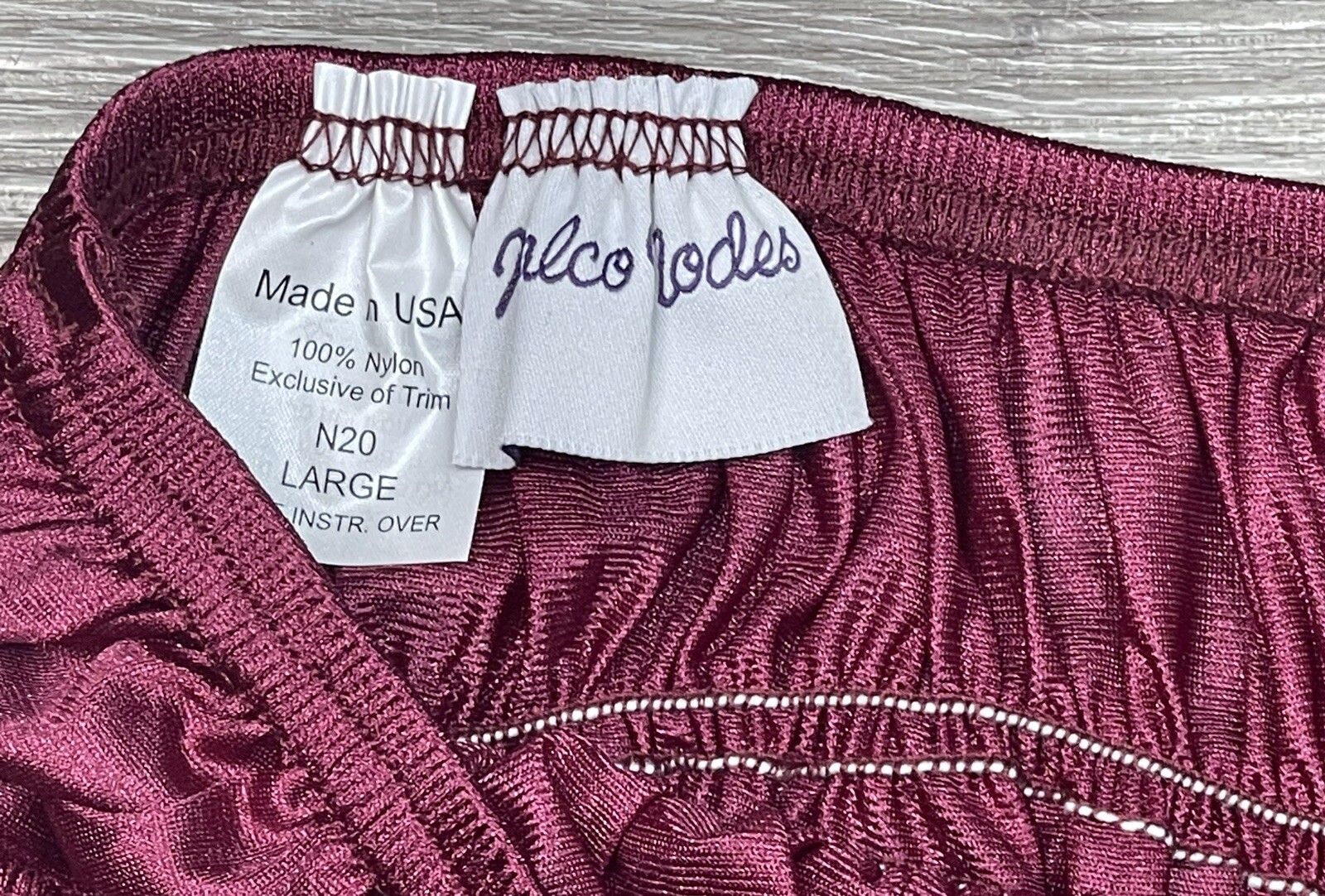 Vtg Nylon Ruffle Bloomer Knicker Panties NEW Large Malco Modes Silky Maroon NOS