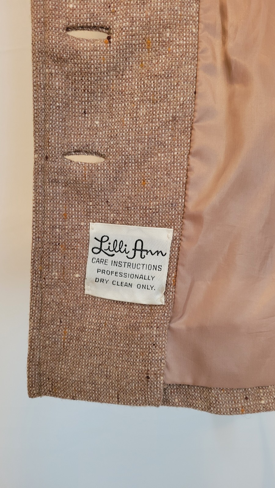 60s 70s LILLI ANN Wool Tweed Massive Fox Fur Collar Jacket M Medium