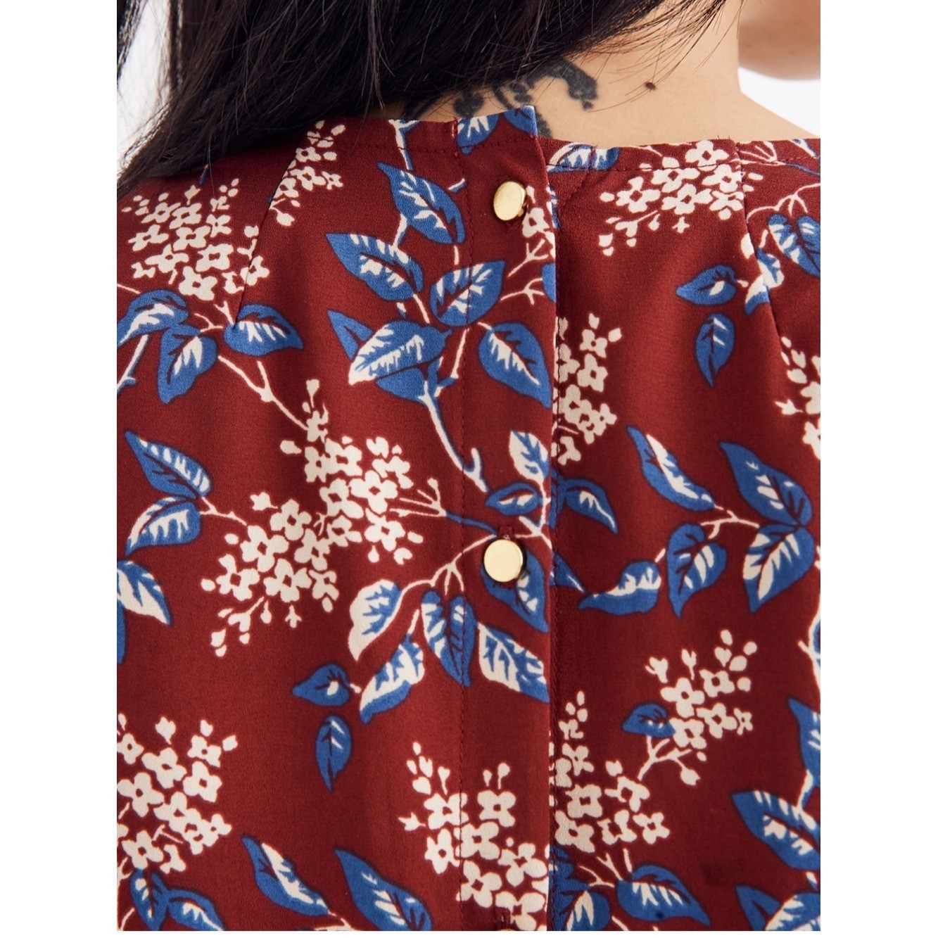 Madewell Button-Back Dress in Antique Flora