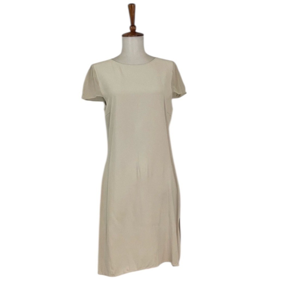 Gianni Versace Genny Oro Dress Women&rsquo;s 10 80s 90s Cream NWT Chic Minimal Shift