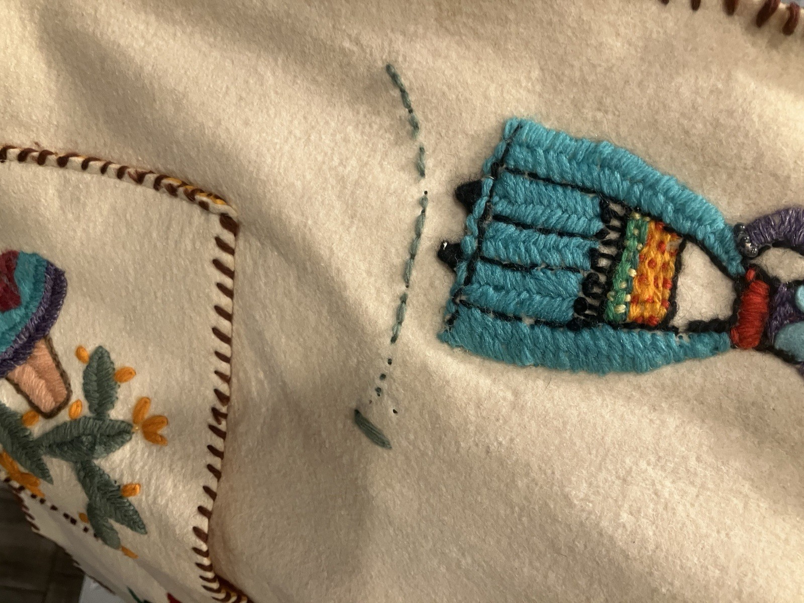 Mexican Tourist Jacket Vintage Wool with Anahuac Embroidery