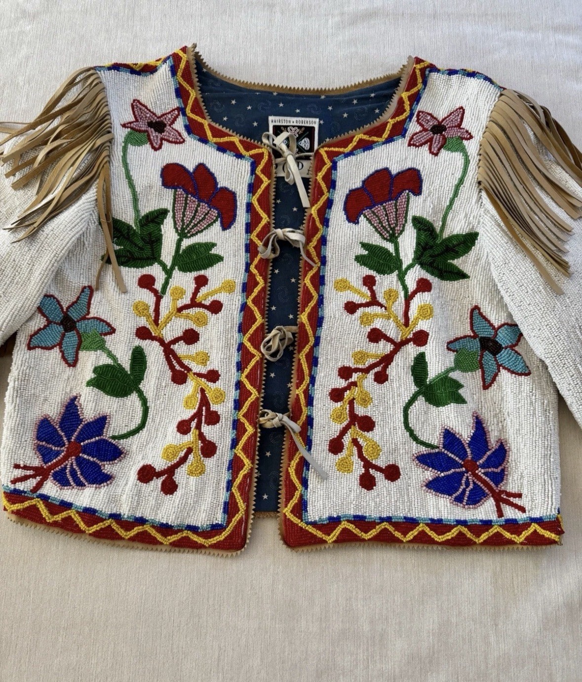 Hairston Roberson Museum-Quality Fully Beaded Native American–Style Jacket XS-S