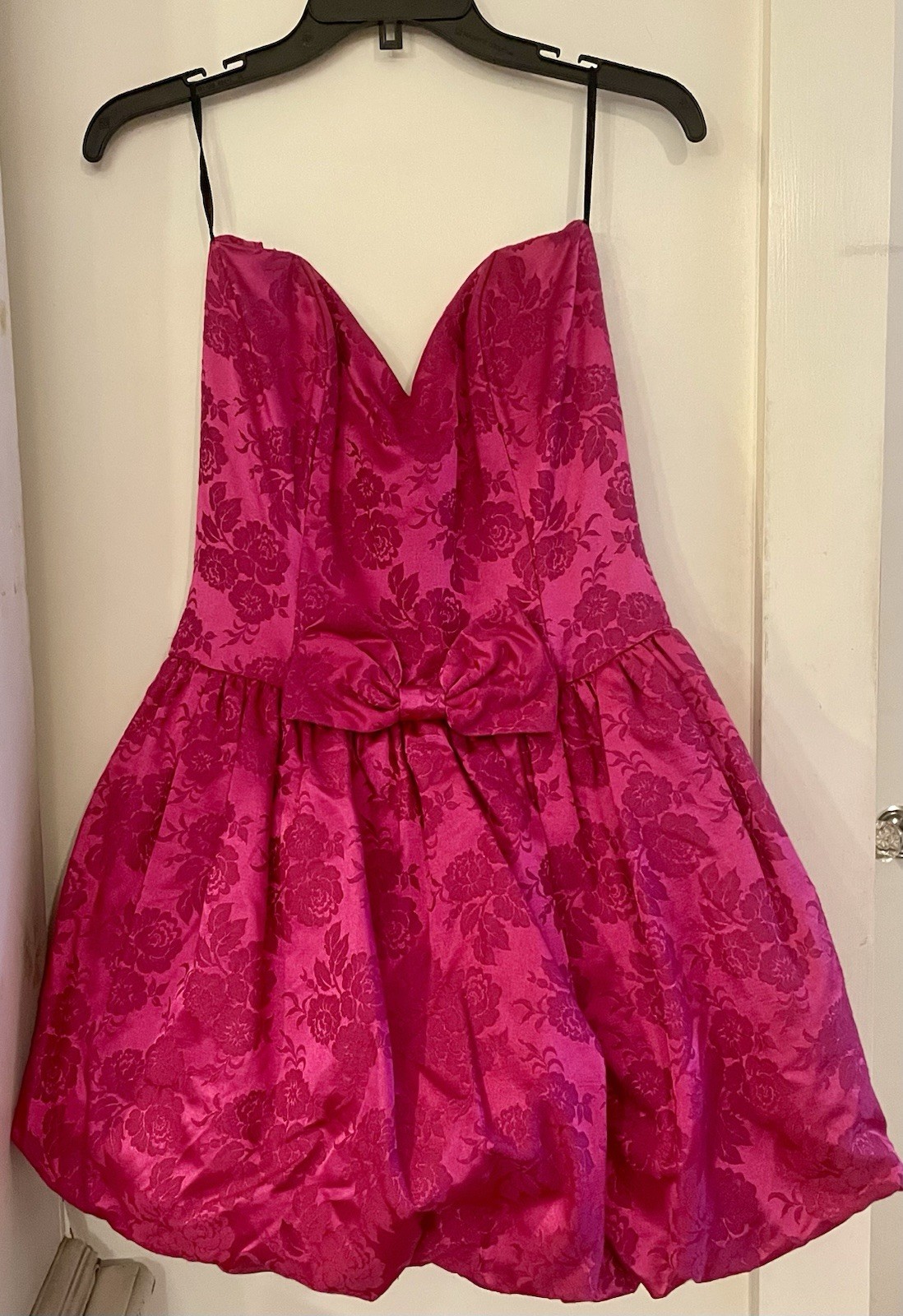 Vintage New! 80s- 90s Gunne Sax Deadstock Bubble Dress Hot Pink Floral NWTGS