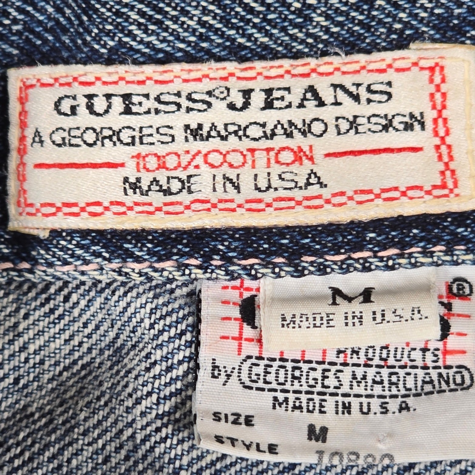 Vintage Guess Demin Jacket Georges Marciano Acid Wash Grunge Made in USA