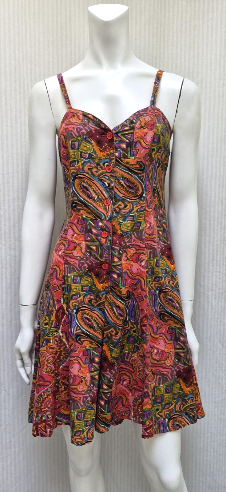 Vintage 1990s TREND BASICS Paisley Floral Romper Criss Cross Back – Size S – EUC