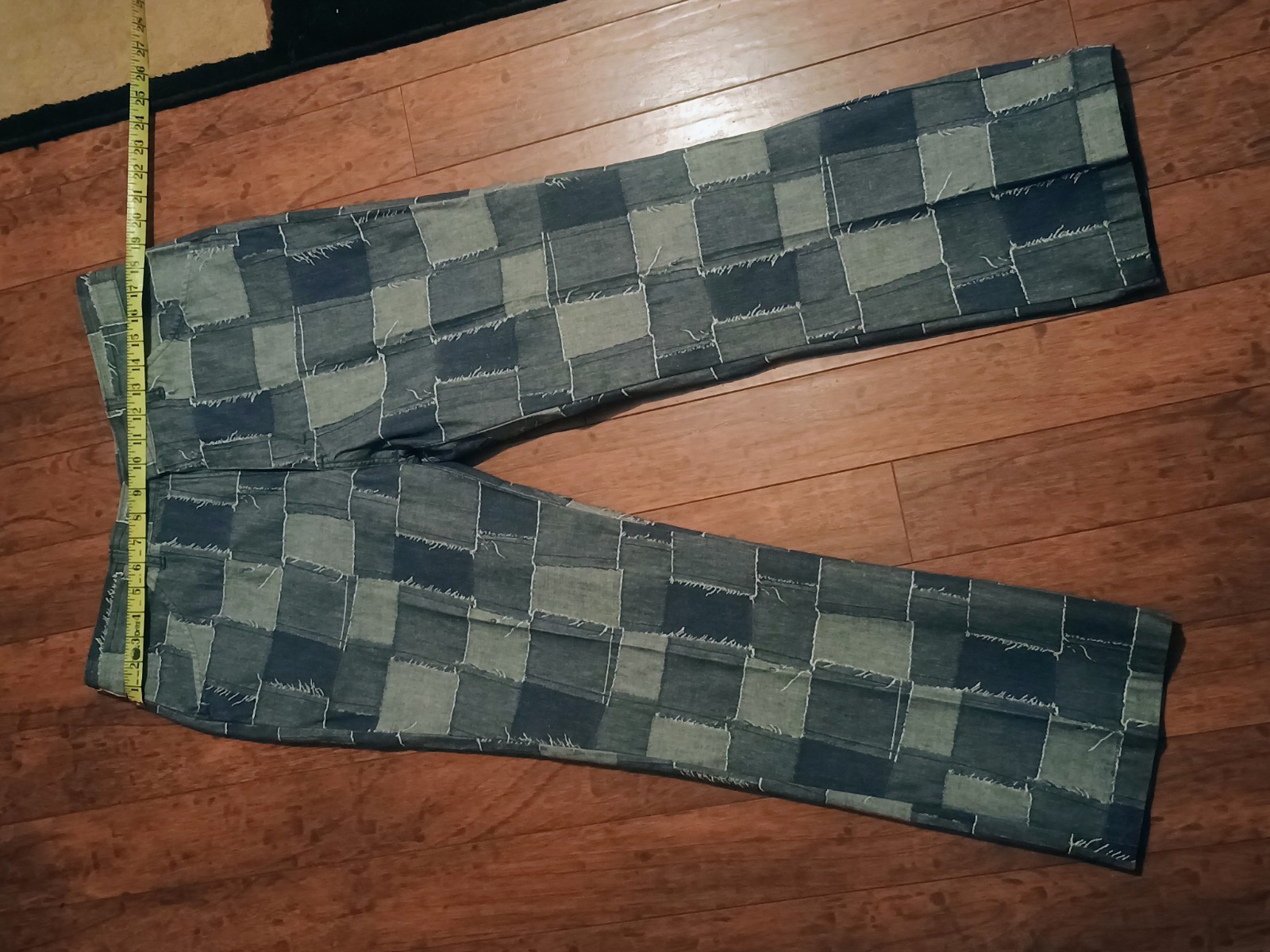 70s Hippie Vintage Rapper Jeans Patchwork Denim