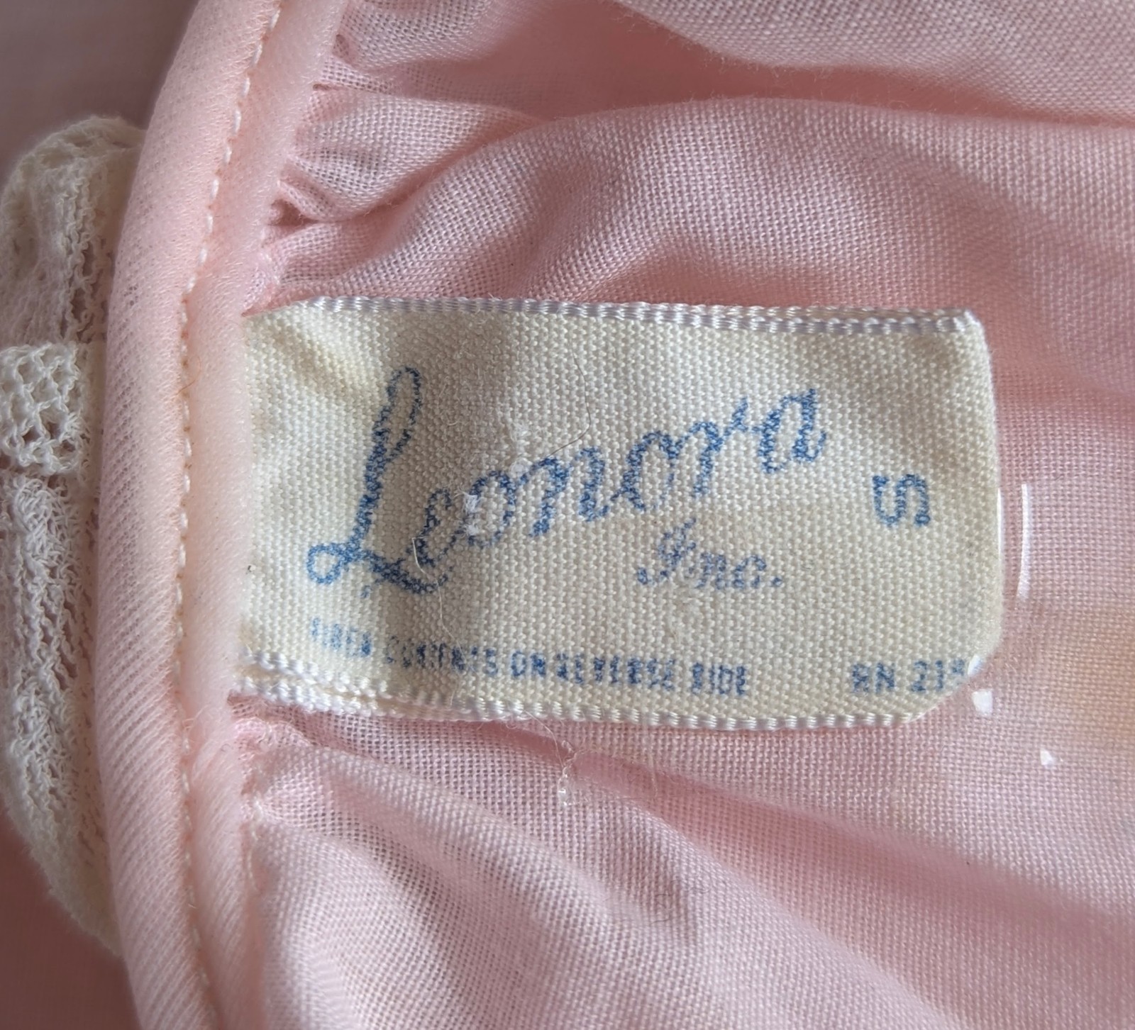 Vintage Leonora Pink 2pc Pajamas PJs 1960s Sz Small Babydoll Embroidered Roses