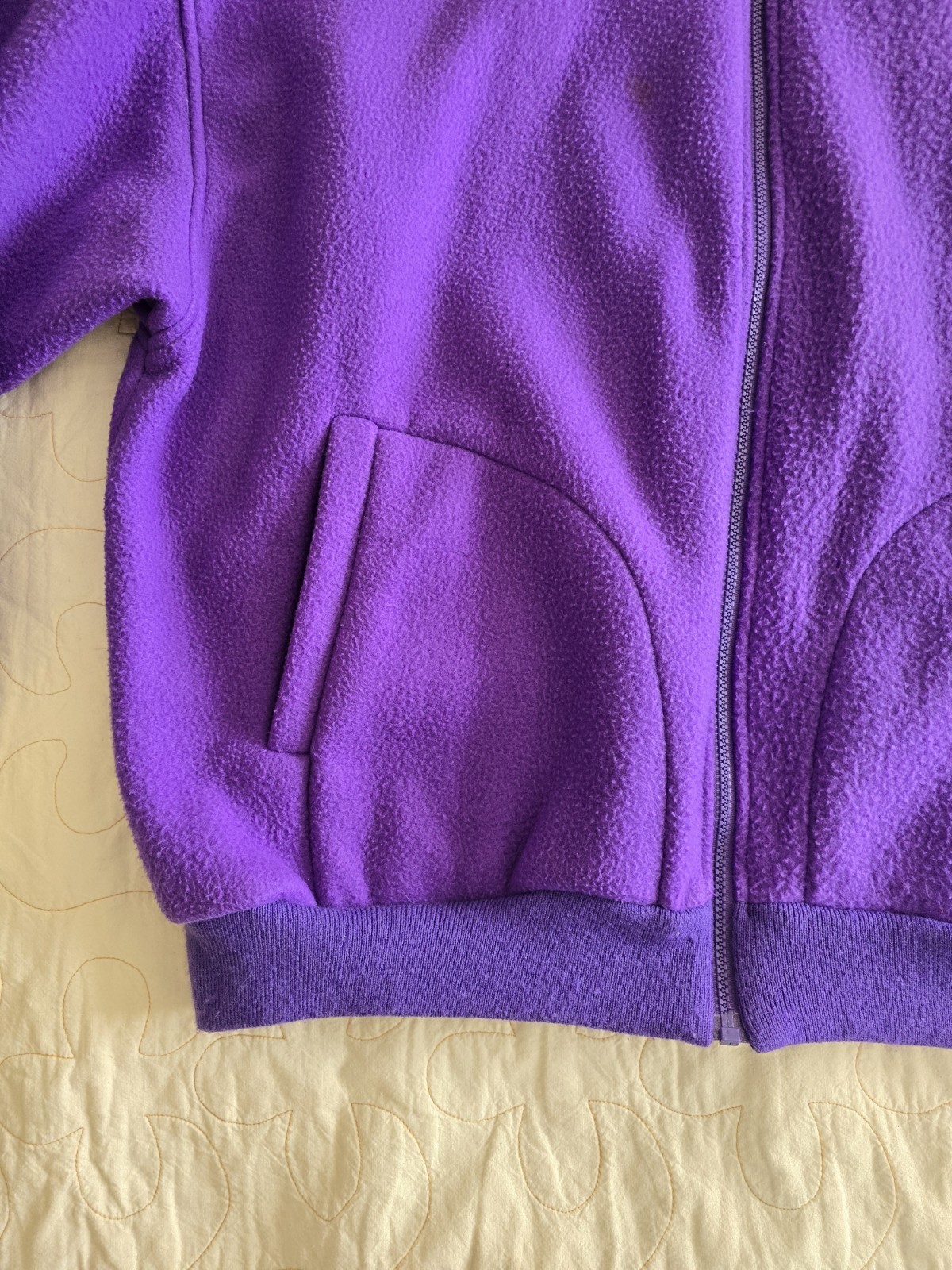 Vintage 1980s 1990s Purple Plus Size Fleece Jacket. 2XL Womens.