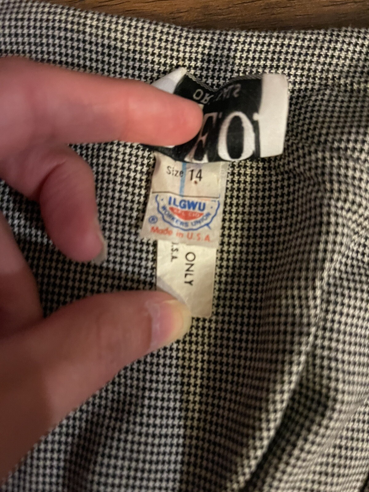 Vintage 80s REO Originals Women&rsquo;s Size 14 Black And White Plaid Workers Union