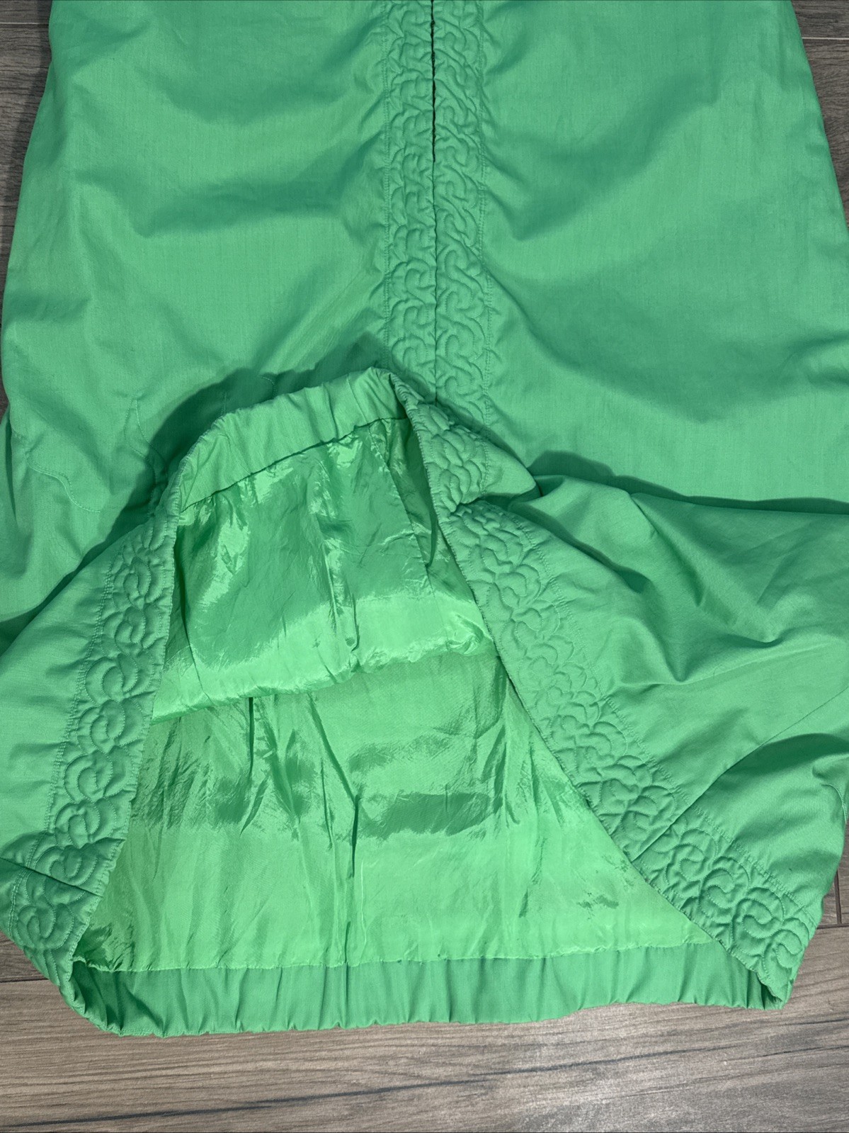Vintage 1960s Charles & Co. Green Maxi Dress Hong Kong Boho Chic Womens Small