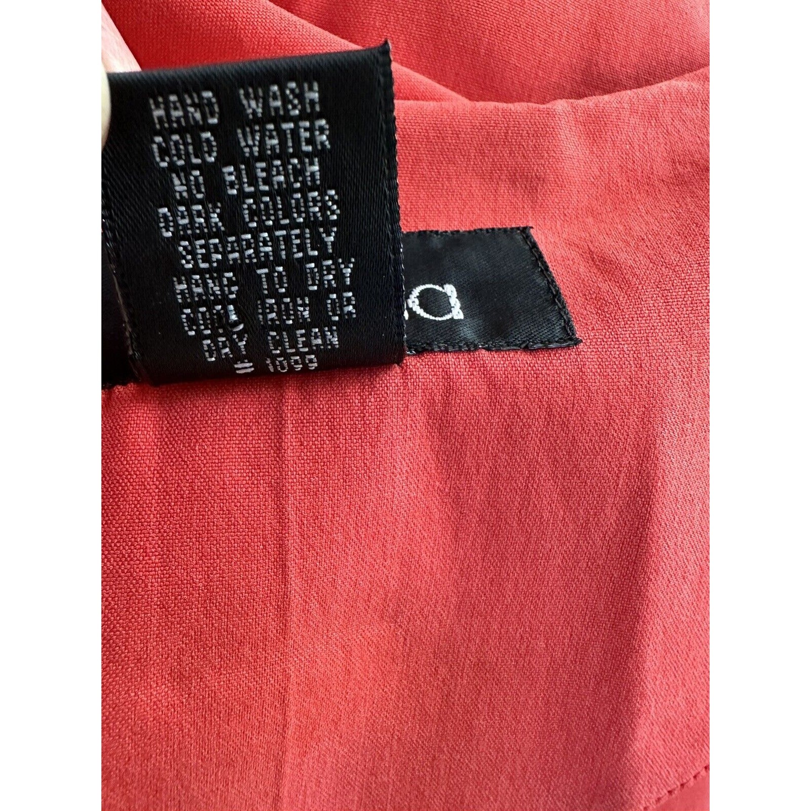 Rafaella Vintage 100% Silk Coral Button Up Long Sleeve Shirt jacket Size Small