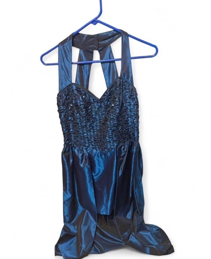 Gunne Sax Jessica McClintock blue sparkle dress size 9/10