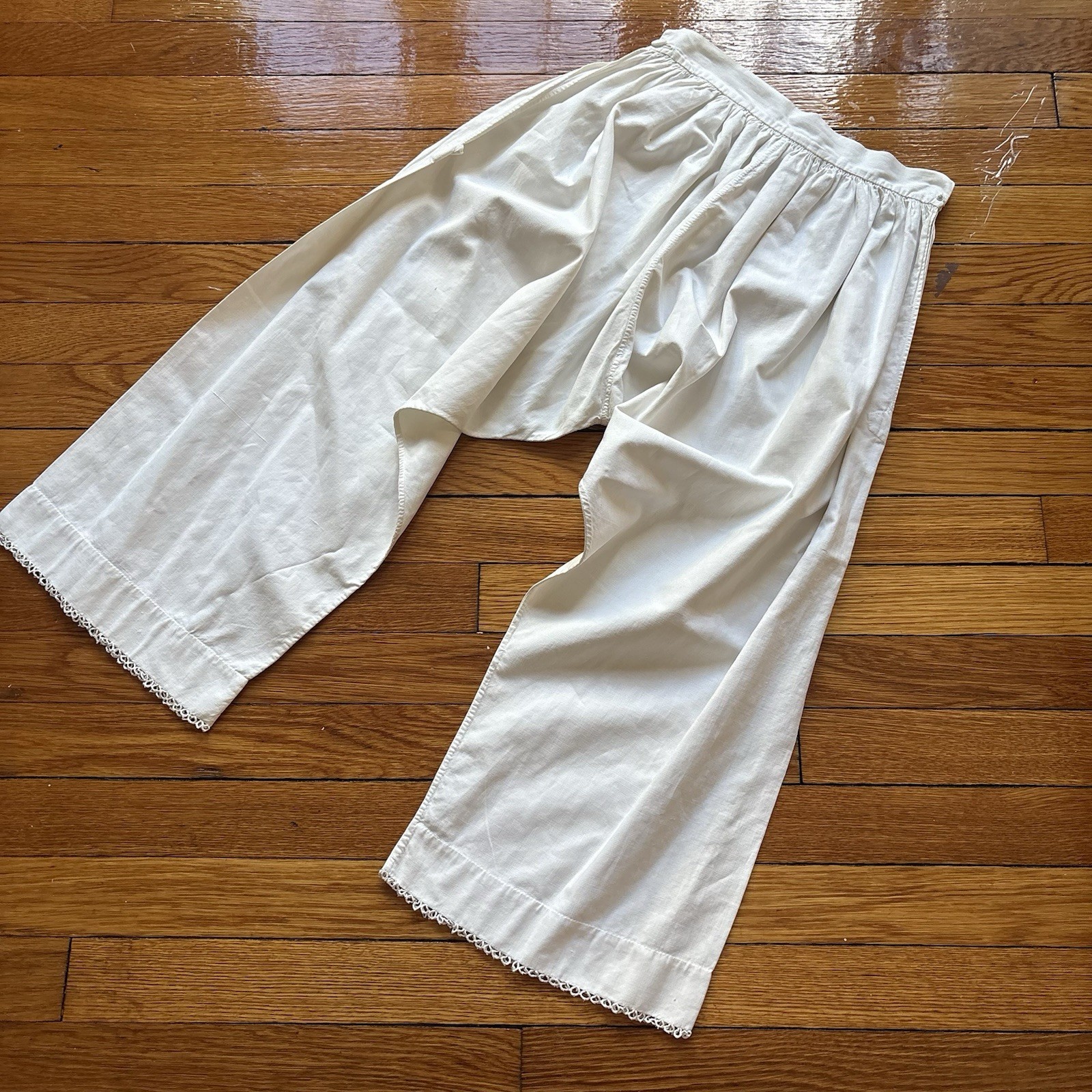 Vintage Antique White Cotton Bloomer Shorts Women’s As Is Edwardian Era