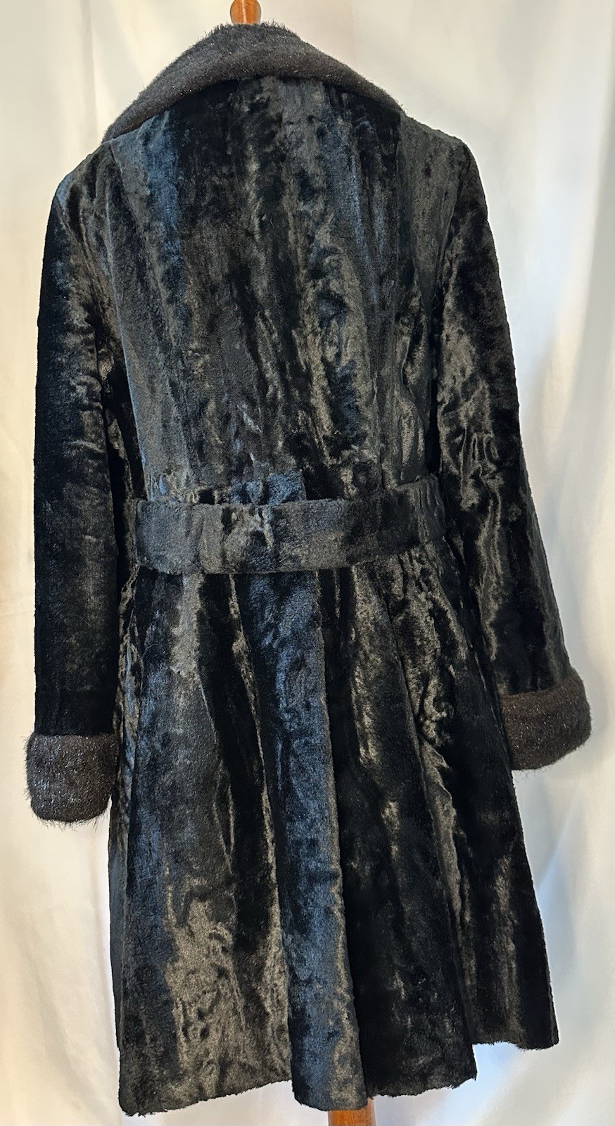 Vintage Graff CaliforniaWare Commuter Black Faux Fur Jacket Sz S