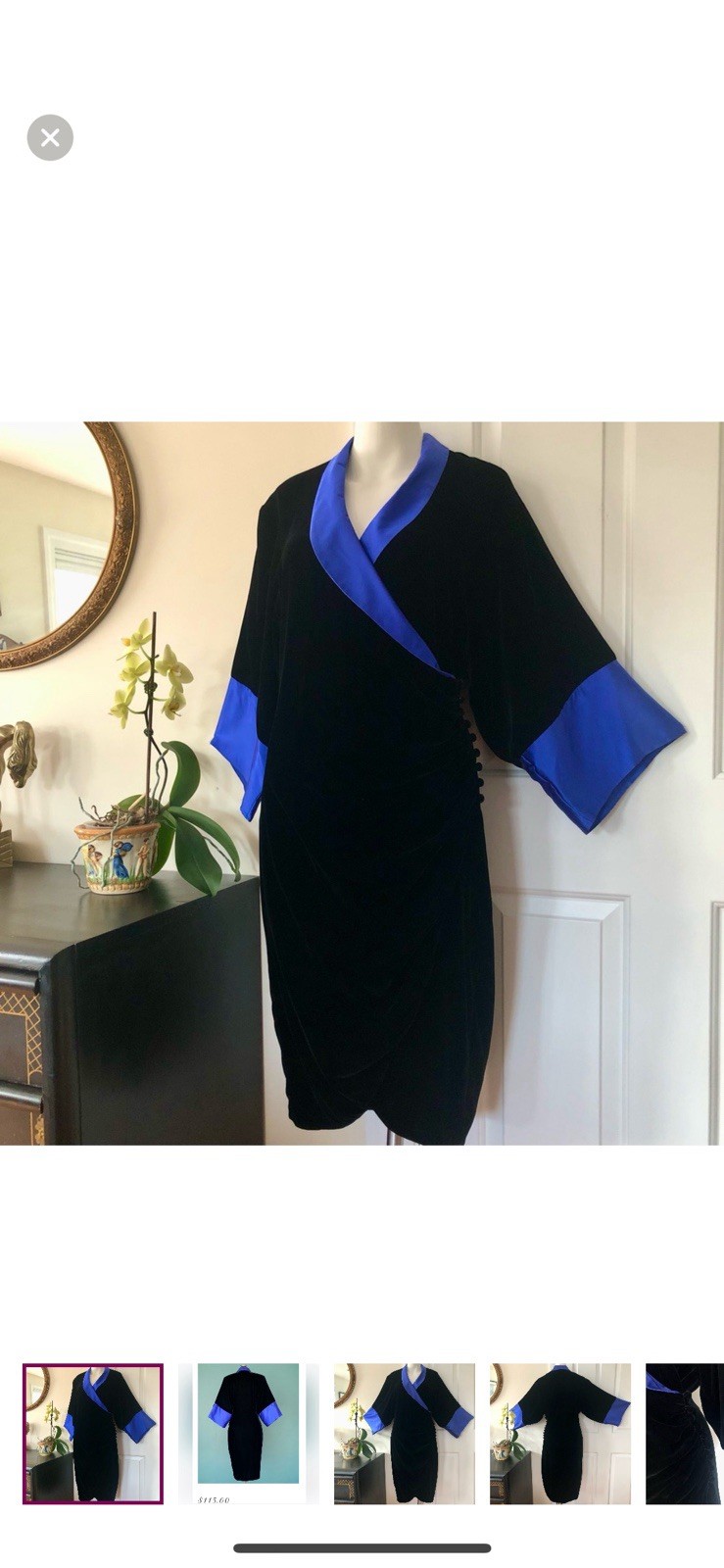 80’s Flora Kung Velvet Wrap Dress