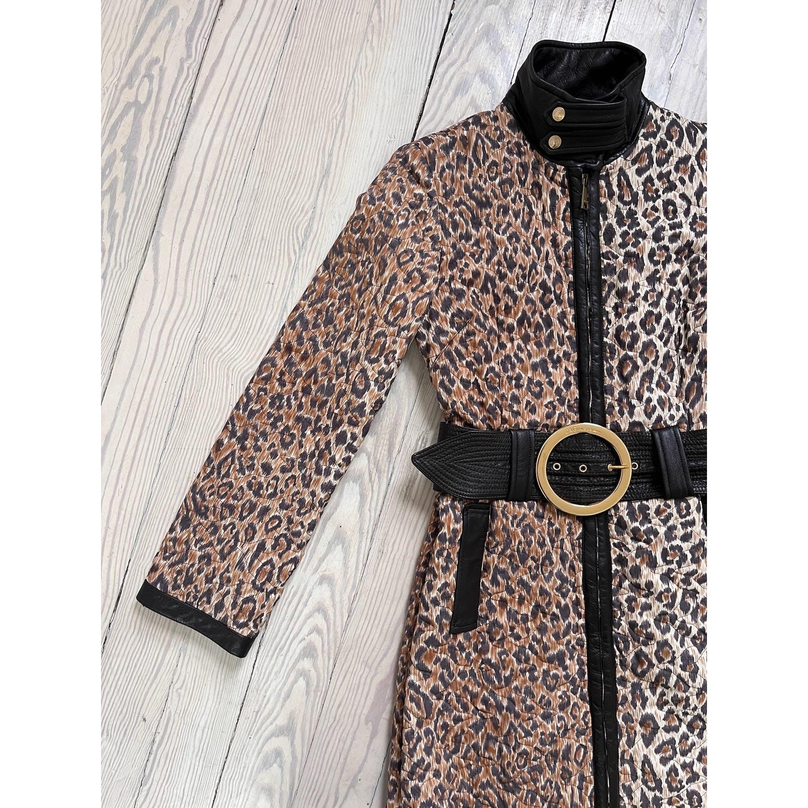 2000s Jacket / Y2K Dolce & Gabbana Leopard Coat / XS