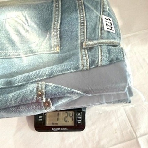 Hatch Maternity Straight Leg Crop Jeans Side Stretch Medium Wash Raw Hem Size 28