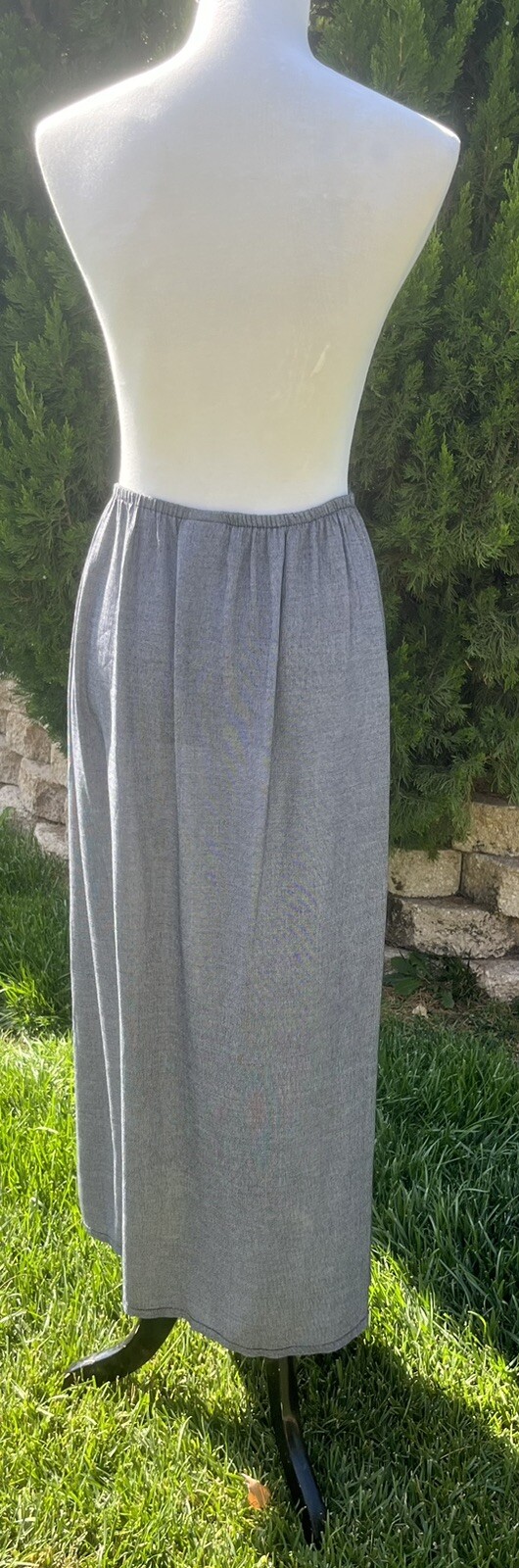 Skirt Black Size:Large Long Clio Adjustable Waistband Drawstring Buttondown