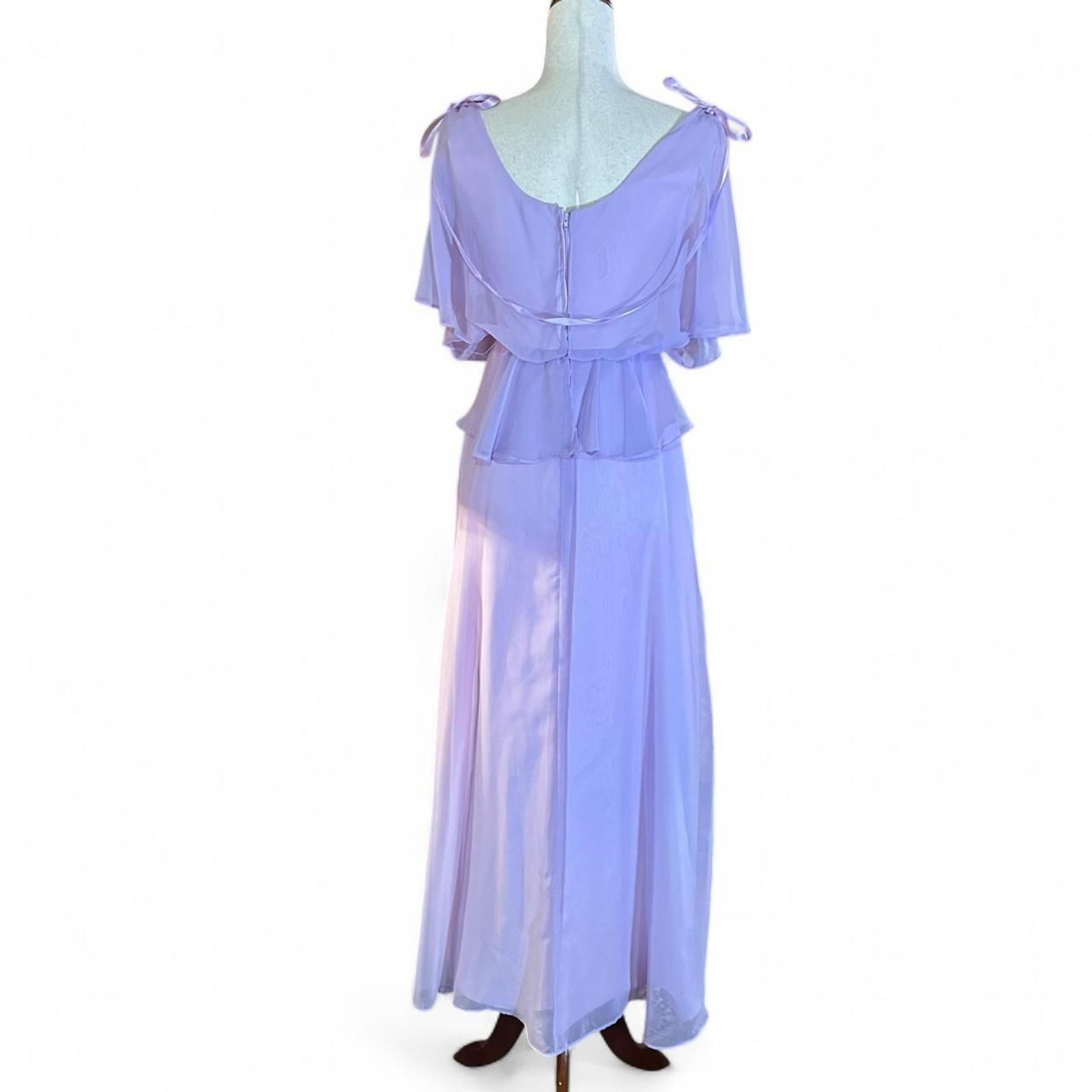 60s Lavender Chiffon Cowl Neck Union Made Formal Gown