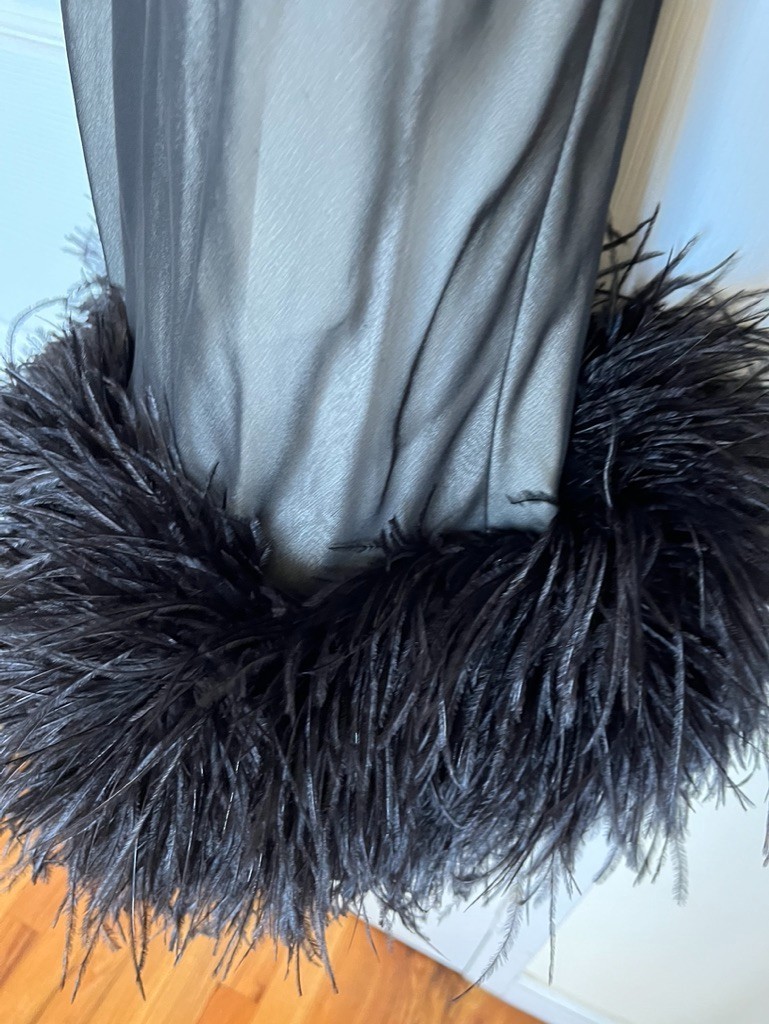 Vintage 1990s Narciso Rodriguez Sample Slip Dress Feather Hem (No Label)