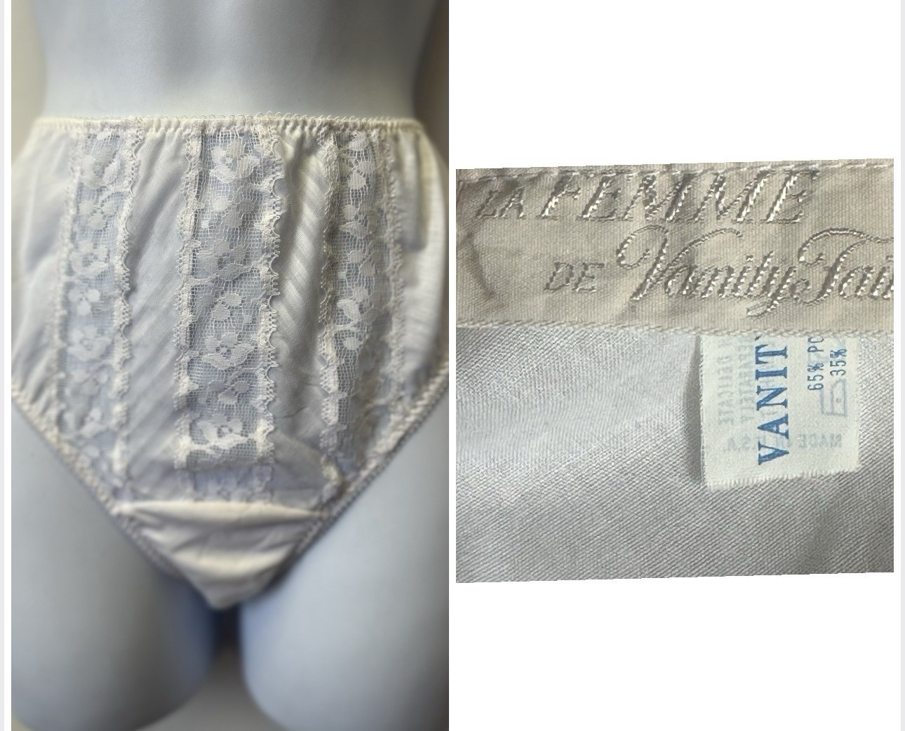 Vintage 1950&rsquo;s La Femme by Vanity Fair Fanciest Lace Front Polycotton Panties 7