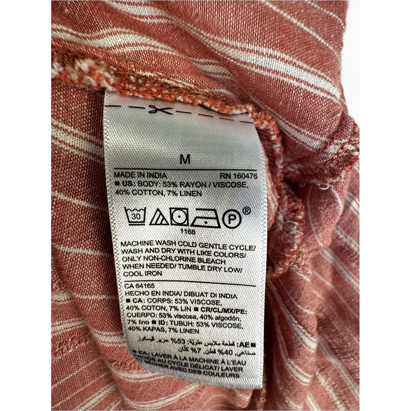 Old Navy Rust Striped Linen Blend Maxi Dress Medium Boho Cottagecore Summer