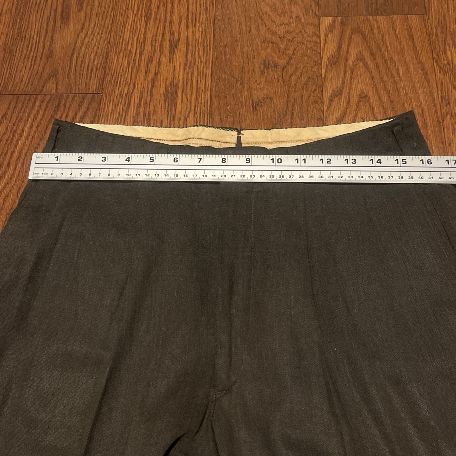 Vintage 32×28 1940s 1950s Hollywood Waist Pleated Pants Cuffed Drop Loop