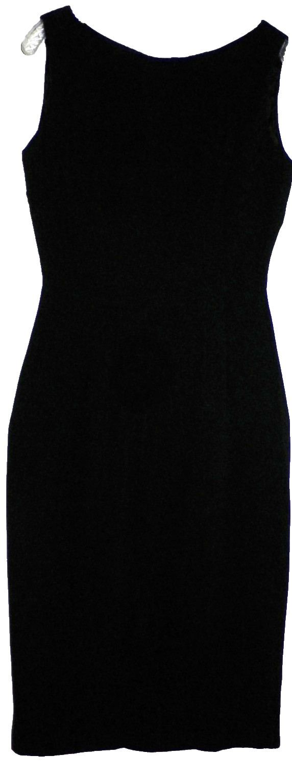 Vintage Anita Modes 50s 60s Black Sheath Dress 36 Bust x 28 Waist x 40 Hips