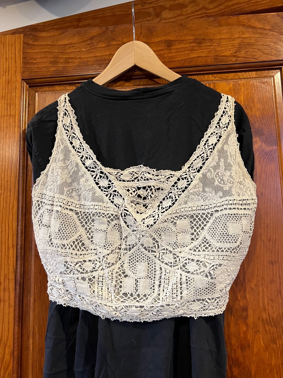 Antique Vintage Handmade Ivory Lace Camisole Early 20th C Victorian/Edwardian