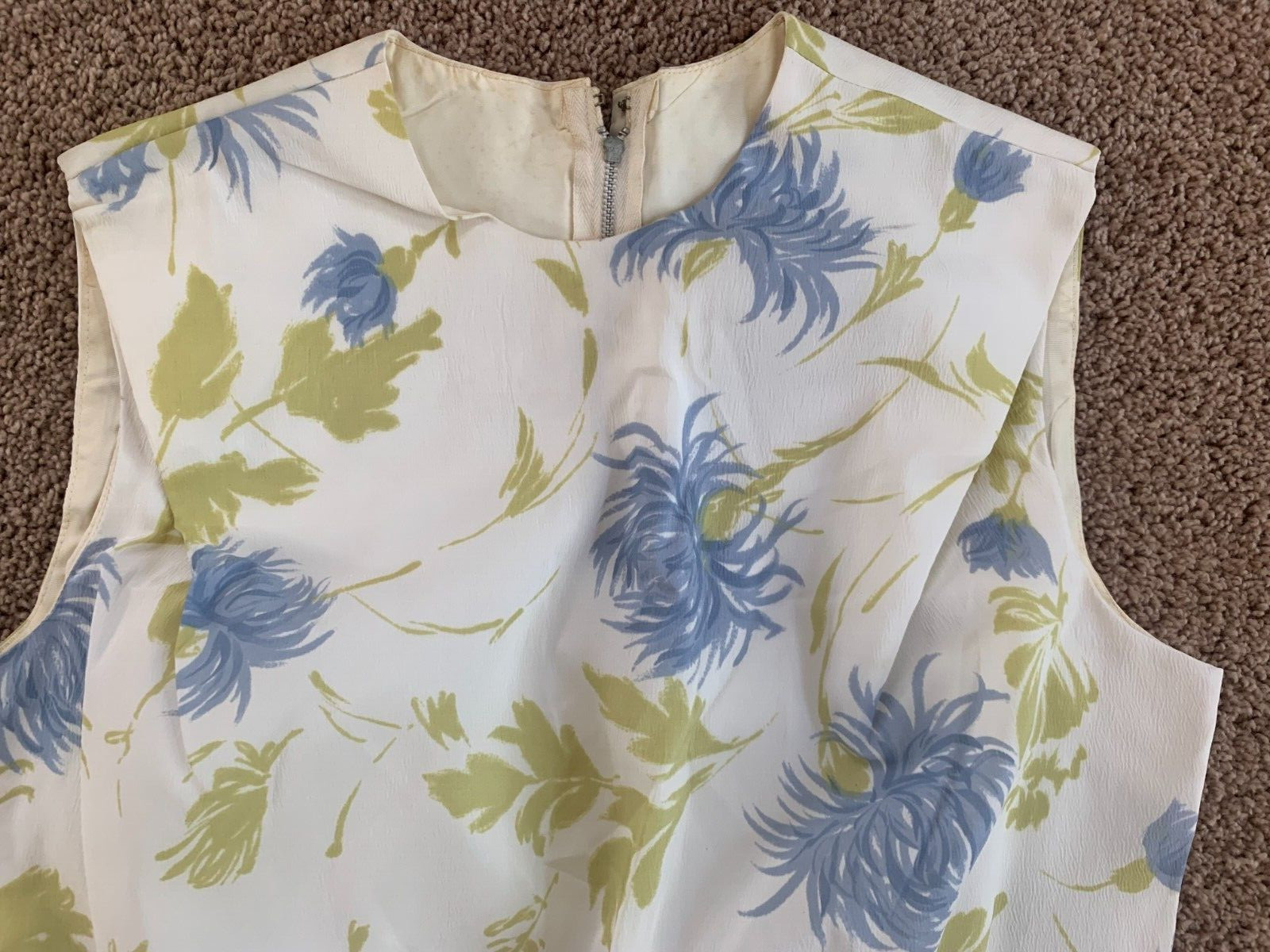 VTG NWT Carson Pirie Scott Ivory Floral Dress W/Belt Sz 17/18-SEE DESCRIPTION