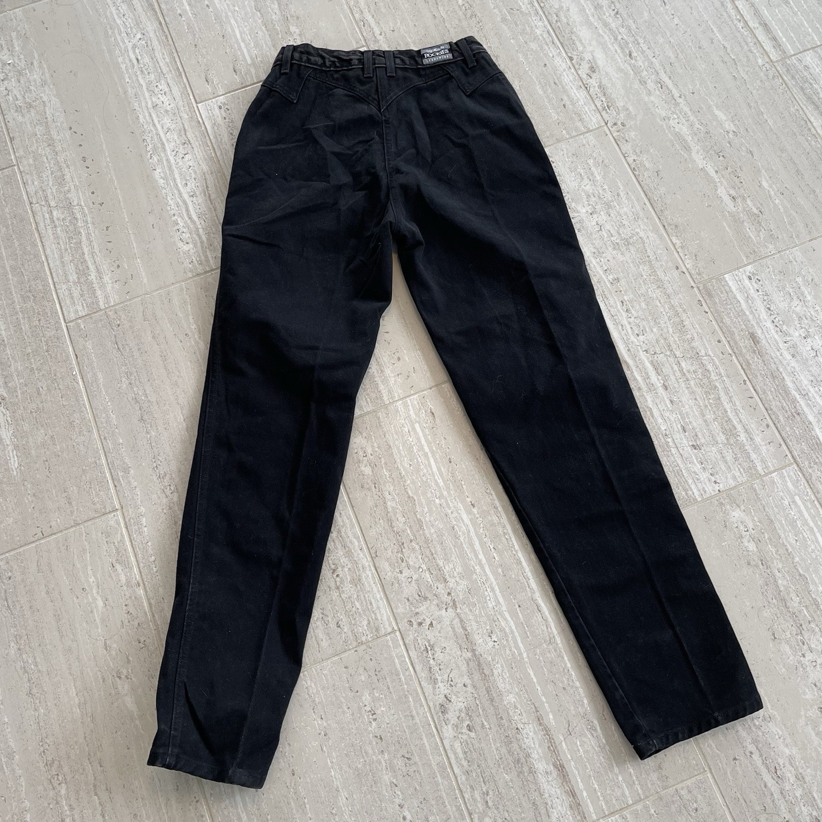VTG Rockies Rocky Mountain Black Western Bareback Jeans Womens 33/15 High Rise L