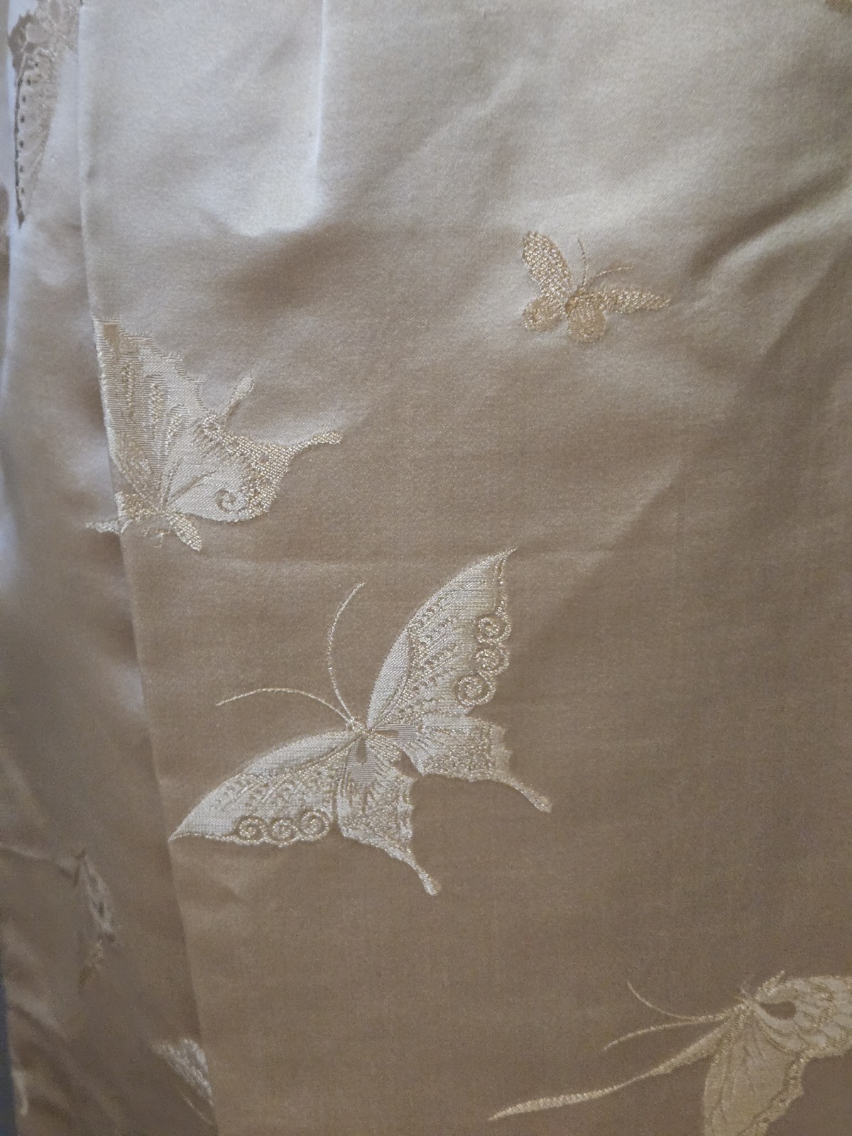 Dynasty Hong Kong Silk Sheath Dress Jacket Butterfly Sz 12 Gold Elegant MCM