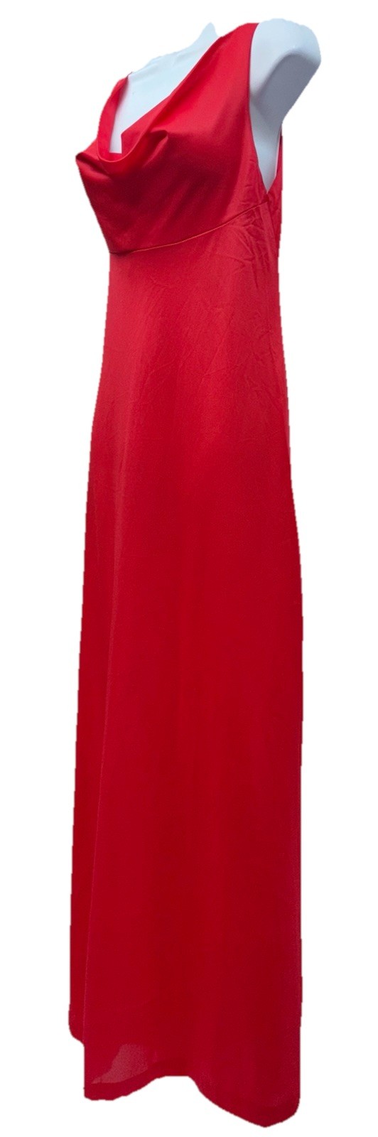 VTG 70s GILEAD Size 32 Sleeveless Cowl Neck Empire Waist Nylon Nightgown Red