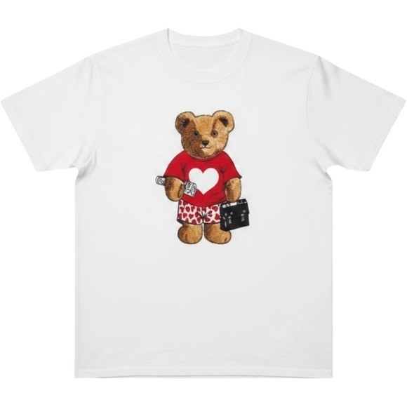 Touch of Gold Vintage Teddy Bear in Heart Boxers Tee 100% Cotton Size Large