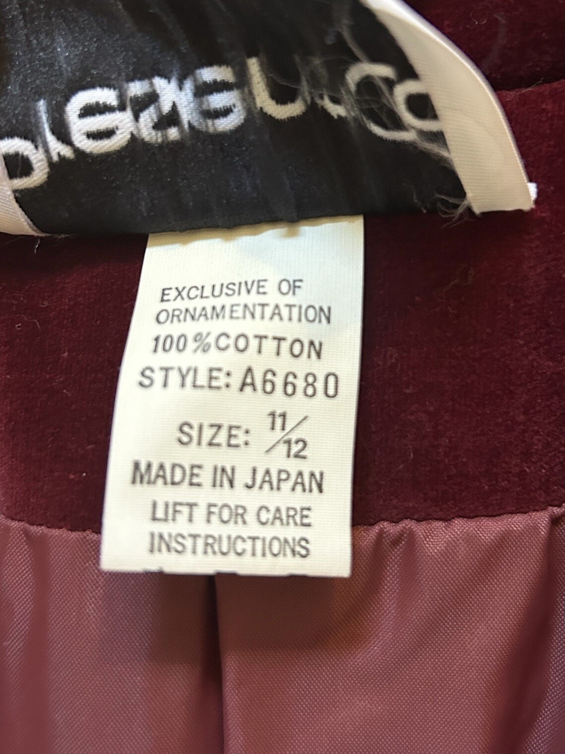 PRESENT Co Velour Blazer 2 Button Up Size SMALL 11/12 Red Wine Velvet Jacket*
