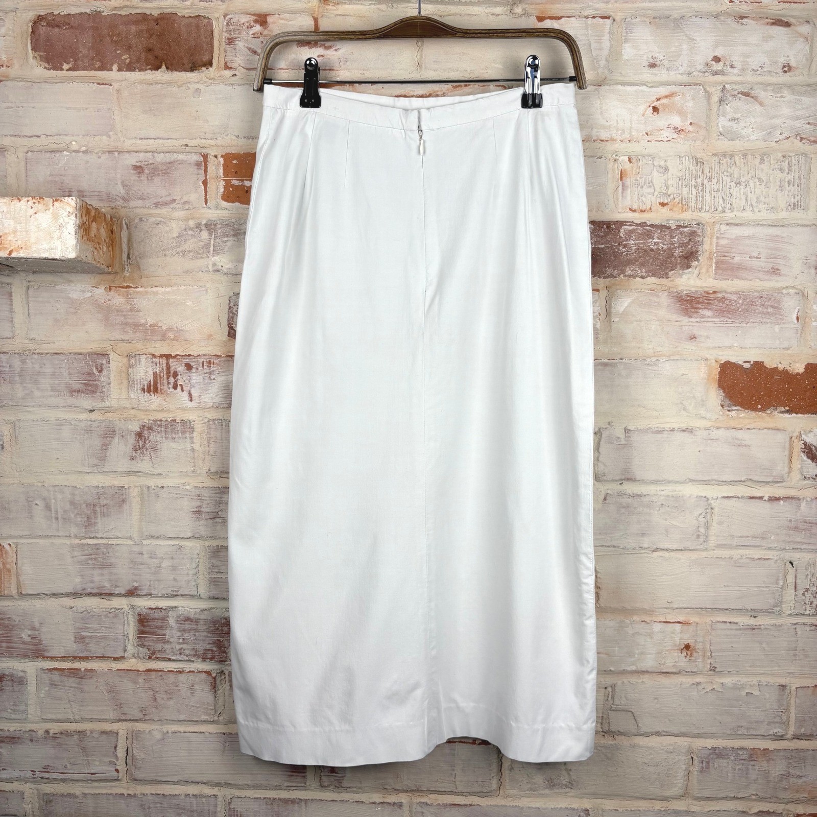 Emanuel Ungaro 90s White Pencil Skirt 4/38 Lined Vintage Old Money Quiet Luxury
