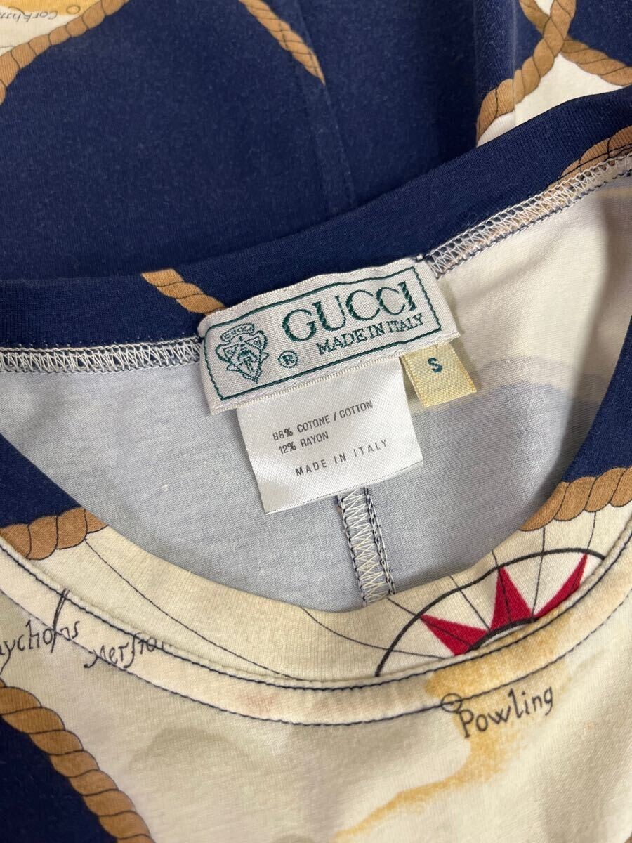Gucci Vintage Dress map pattern one-piece Multicolor Women Rare Size S