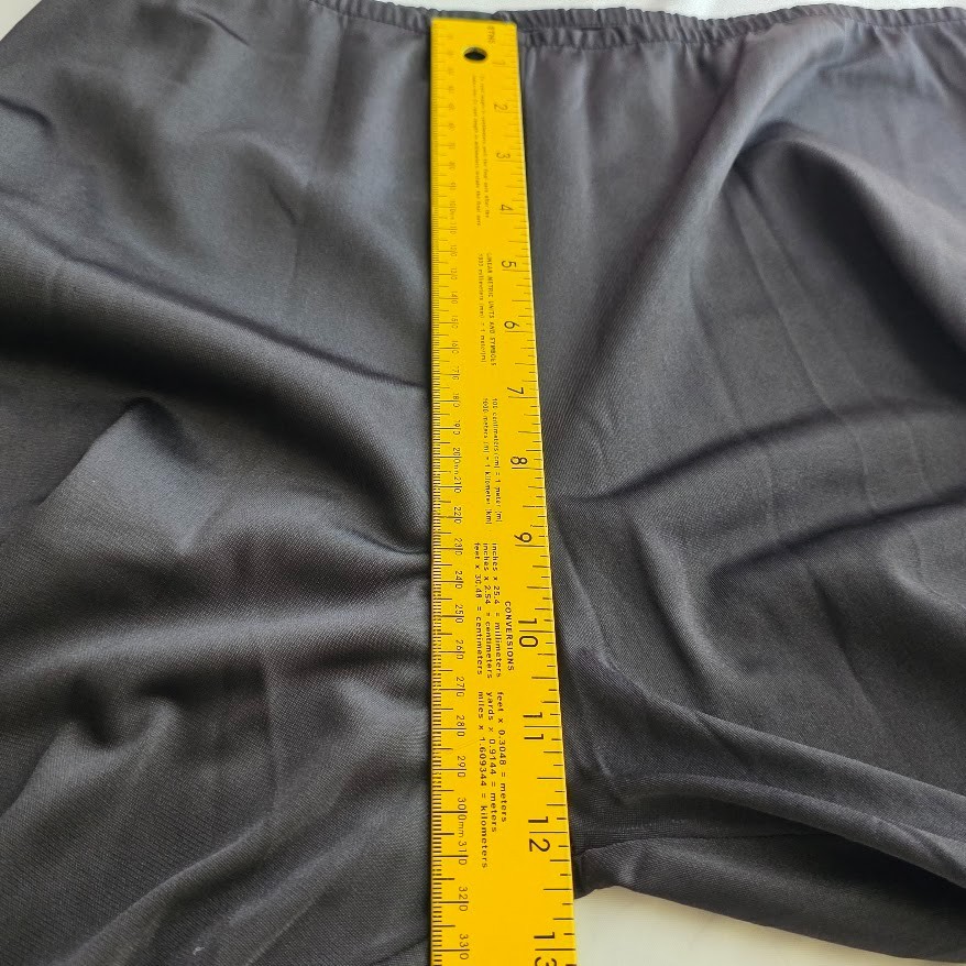 Vintage Nylon Sleepware Pants Medium Black Elastic Waist Lace Hem Grannypants
