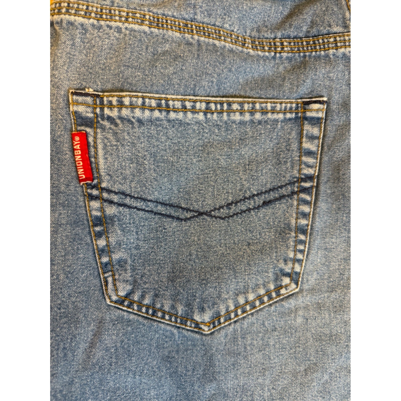 Unionbay Vintage 90s Cinch Back High Rise Wide Leg Denim Jeans Blue 26W