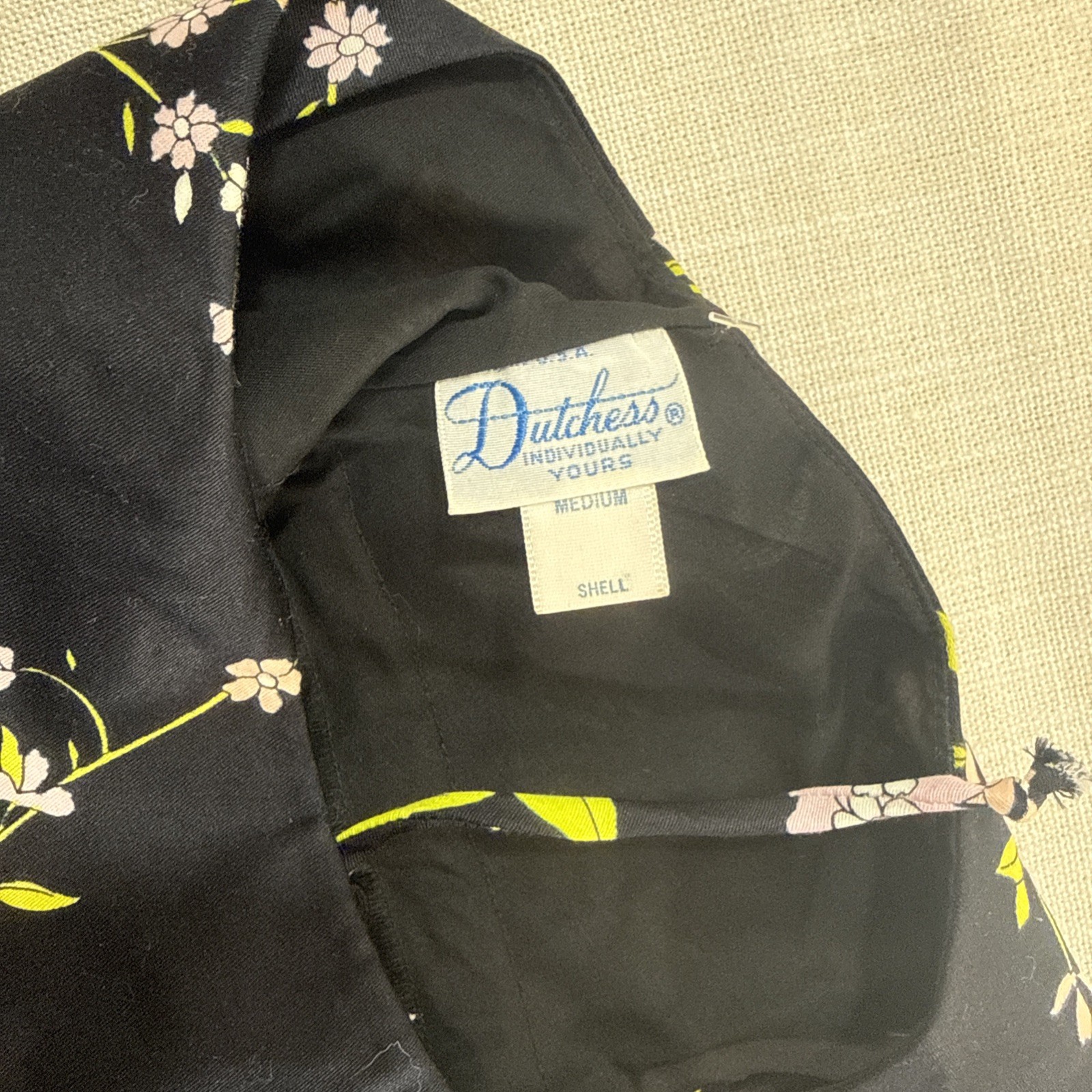 Vtg Dutchess Individually Yours Maxi Dress M Black Floral Babydoll Cottagecore