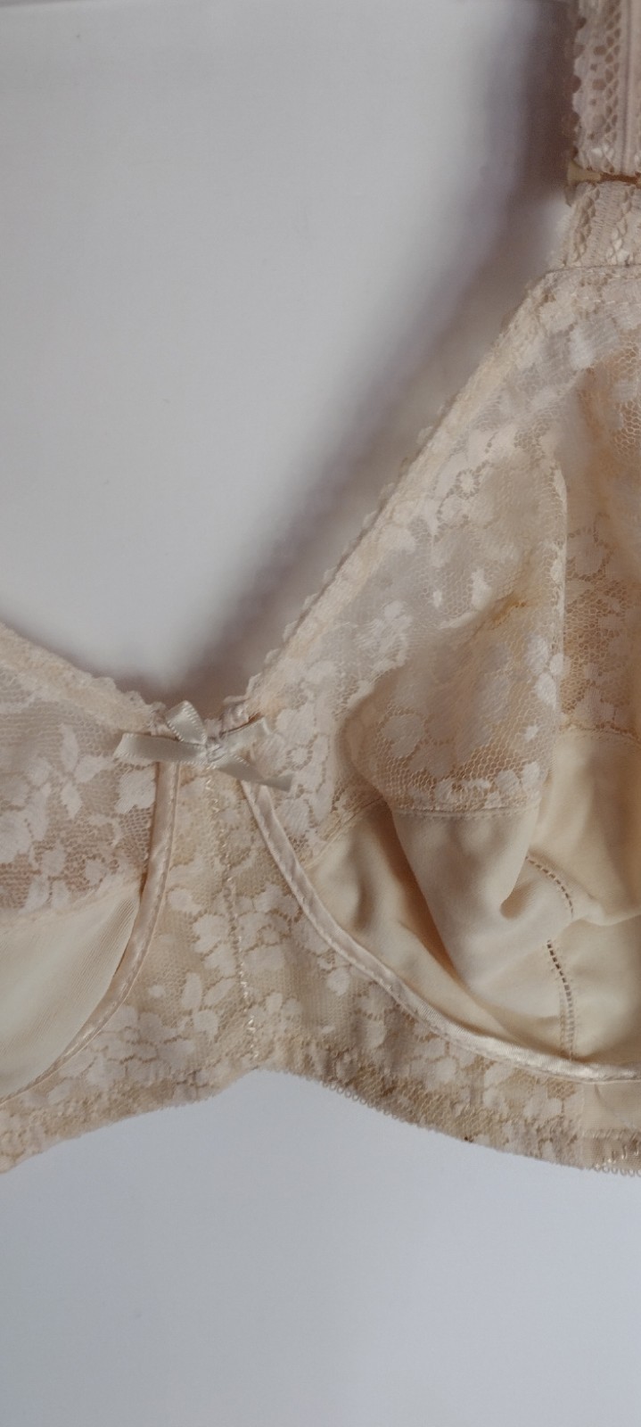 VINTAGE CARNIVAL 40C BEIGE WIRELESS FULL COVERAGE FLORAL LACE 065 GIVE N TAKE…
