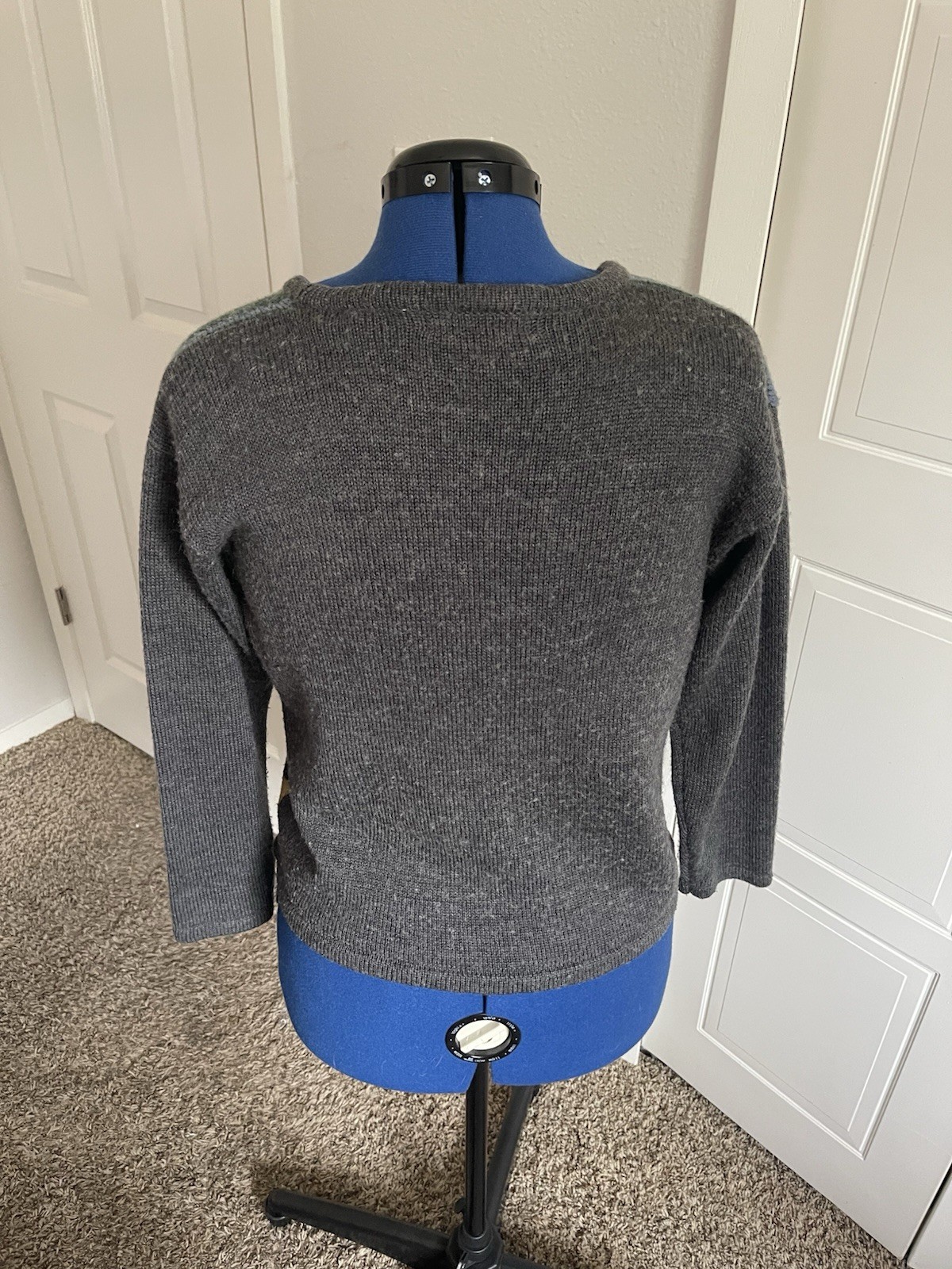 1990s/2000s She Said Small Striped Multicolor Sweater with Zip Up + Grey Back