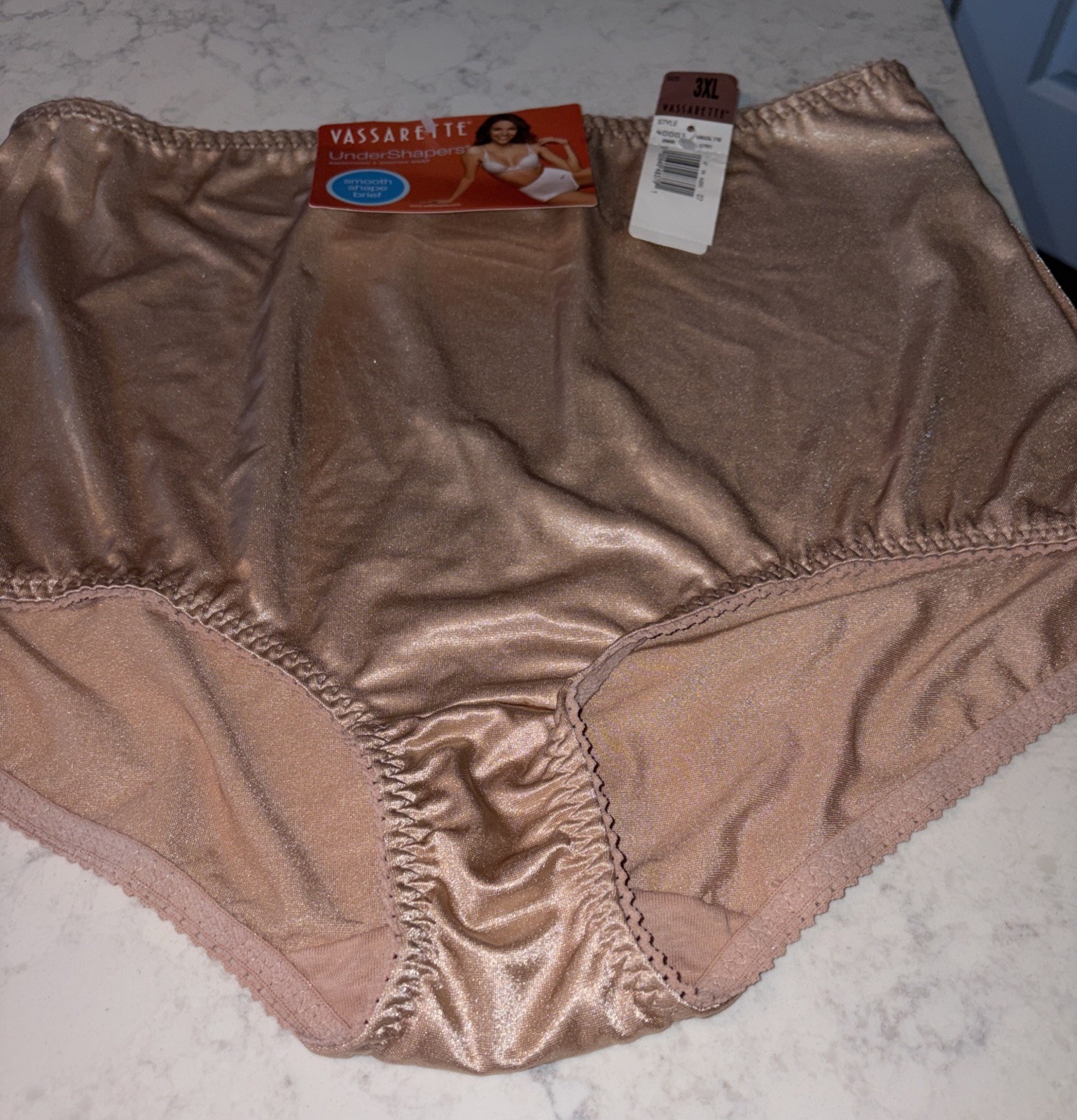 NWT Vassarette Smooth Shape Brief Undershapers #40001 3XL, 2010 Lot/4