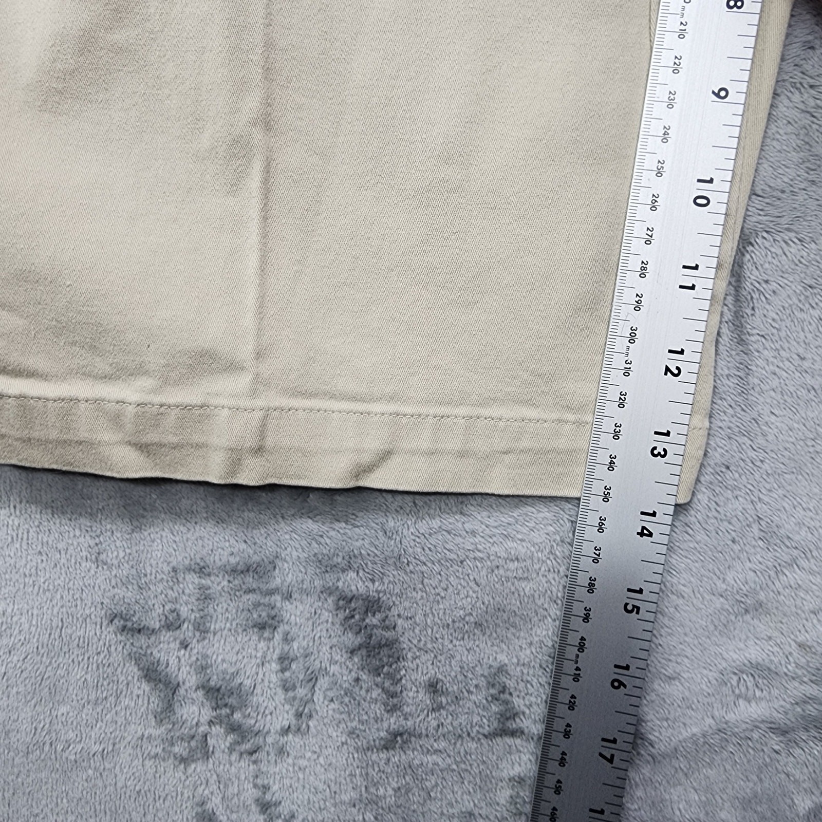 Vintage 90s Basic Editions Shorts Womens 14 Tan Khaki Stretch Cotton Slim Chino